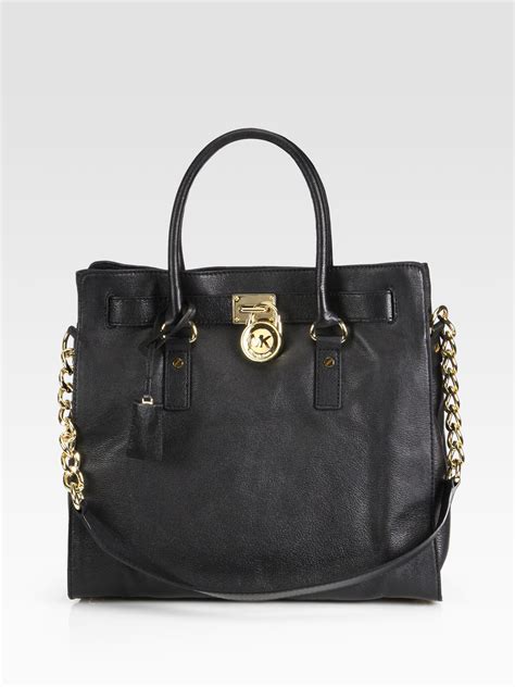 michael kors pvc signature hamilton north south tote in black|michael michael kors hamilton north south tote.